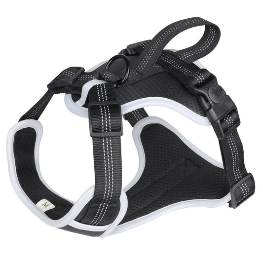 HKM-684819 Explosion-proof Pet Chest Strap Vest with Hand Holding Rope - Available in Black, Blue, Green, Silver Gray, Made of Oxford Cloth
