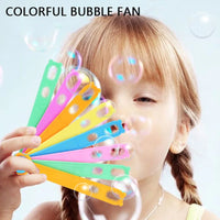 HKM-684883 Manual Bubble Fan Toy for Kids - Handheld Outdoor Bubble Blower with Soap Water Wand