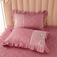 HKM-684947 Lace Trim Pure Cotton Pillowcase Set in Multiple Colors