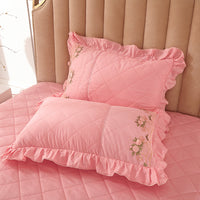 HKM-684947 Lace Trim Pure Cotton Pillowcase Set in Multiple Colors