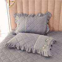 HKM-684947 Lace Trim Pure Cotton Pillowcase Set in Multiple Colors