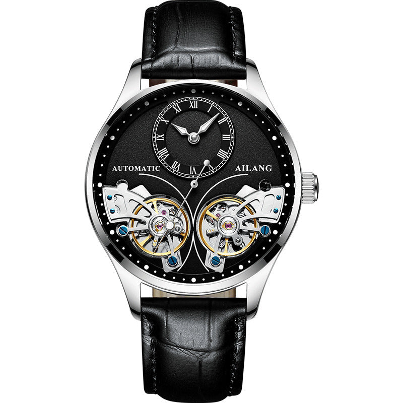 HKM-685139 Twosome Automatic Moon Phase Tourbillon Men's Watch, 41mm Titanium Waterproof