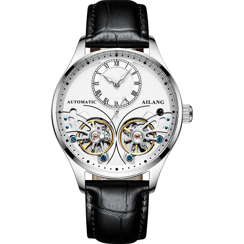 HKM-685139 Twosome Automatic Moon Phase Tourbillon Men's Watch, 41mm Titanium Waterproof