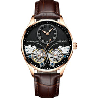 HKM-685139 Twosome Automatic Moon Phase Tourbillon Men's Watch, 41mm Titanium Waterproof