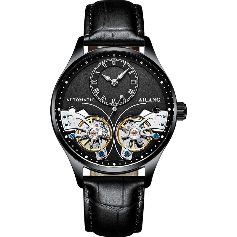 HKM-685139 Twosome Automatic Moon Phase Tourbillon Men's Watch, 41mm Titanium Waterproof