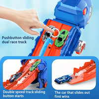 HKM-685267 Dinosaur Transporter Truck with Transforming T-Rex Diecast Vehicle for Kids Ages 2 and Up