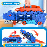 HKM-685267 Dinosaur Transporter Truck with Transforming T-Rex Diecast Vehicle for Kids Ages 2 and Up