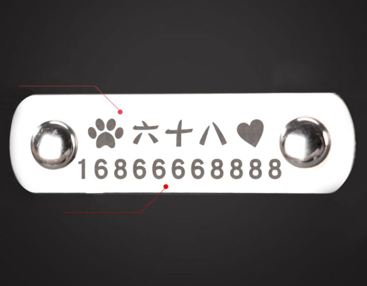 HKM-685331 Custom dog custom dog PU collar Teddy cat necklace pet tag cat brand laser lettering identity card customization
