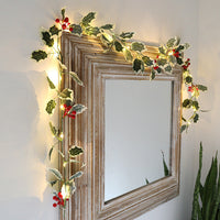HKM-685395 Warm White Pine Cone Star String Lights - 2M Length, 20 LED Bulbs, Battery Operated Decorative Lighting for Home and Shop