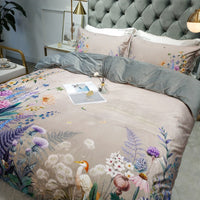 HKM-685459 Warm American Quilt Set with 3D Floral Pattern - Four Pieces for Fall and Winter