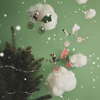 HKM-685587 Charming Iron Reindeer and Snowman Ornaments - Perfect for Christmas Decor