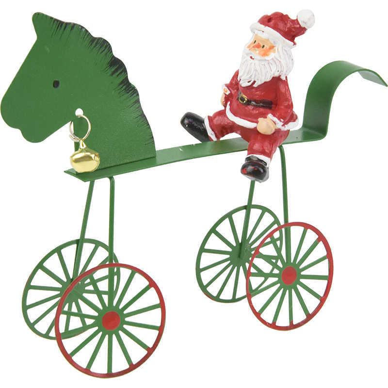 HKM-685587 Charming Iron Reindeer and Snowman Ornaments - Perfect for Christmas Decor