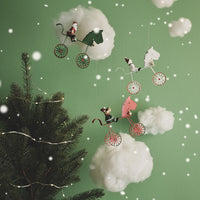 HKM-685587 Charming Iron Reindeer and Snowman Ornaments - Perfect for Christmas Decor