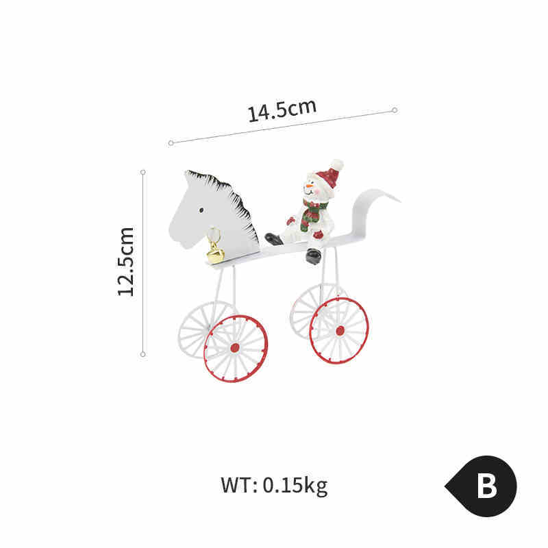 HKM-685587 Charming Iron Reindeer and Snowman Ornaments - Perfect for Christmas Decor