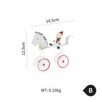 HKM-685587 Charming Iron Reindeer and Snowman Ornaments - Perfect for Christmas Decor