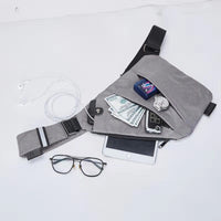 HKM-685651 Men's Anti-Theft Canvas Shoulder Bag - Versatile Colors Available