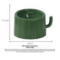 HKM-685651 Solid Color High-Stand Anti-Slip Cat Bowl with Cactus Design, Large Mouth and Anti-Overturn Feature