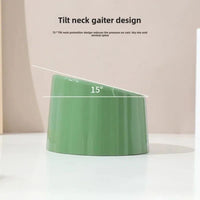 HKM-685651 Solid Color High-Stand Anti-Slip Cat Bowl with Cactus Design, Large Mouth and Anti-Overturn Feature