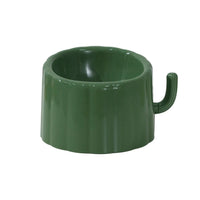HKM-685651 Solid Color High-Stand Anti-Slip Cat Bowl with Cactus Design, Large Mouth and Anti-Overturn Feature
