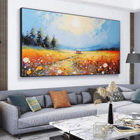 HKM-685715 Hand-Painted Oil Canvas Art - Natural Scenery Landscape Painting for Living Room Décor