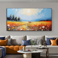 HKM-685715 Hand-Painted Oil Canvas Art - Natural Scenery Landscape Painting for Living Room Décor