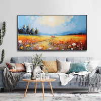 HKM-685715 Hand-Painted Oil Canvas Art - Natural Scenery Landscape Painting for Living Room Décor