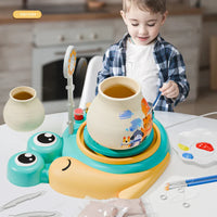HKM-685779 Cartoon Animal Pottery Machine for Kids - Creative DIY Clay Turntable Toy