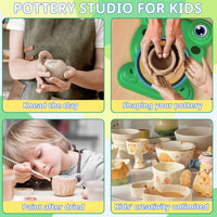 HKM-685779 Cartoon Animal Pottery Machine for Kids - Creative DIY Clay Turntable Toy