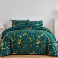 HKM-685779 Geometric Pattern Quilt Cover Set with Pillowcases for Home Décor