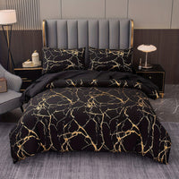 HKM-685779 Geometric Pattern Quilt Cover Set with Pillowcases for Home Décor