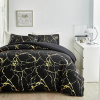 HKM-685779 Geometric Pattern Quilt Cover Set with Pillowcases for Home Décor