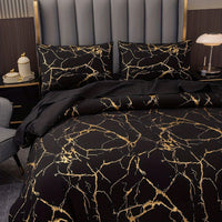 HKM-685779 Geometric Pattern Quilt Cover Set with Pillowcases for Home Décor