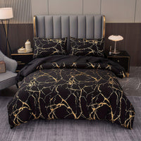 HKM-685779 Geometric Pattern Quilt Cover Set with Pillowcases for Home Décor