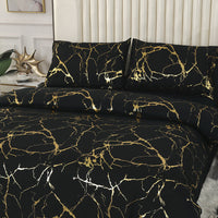 HKM-685779 Geometric Pattern Quilt Cover Set with Pillowcases for Home Décor