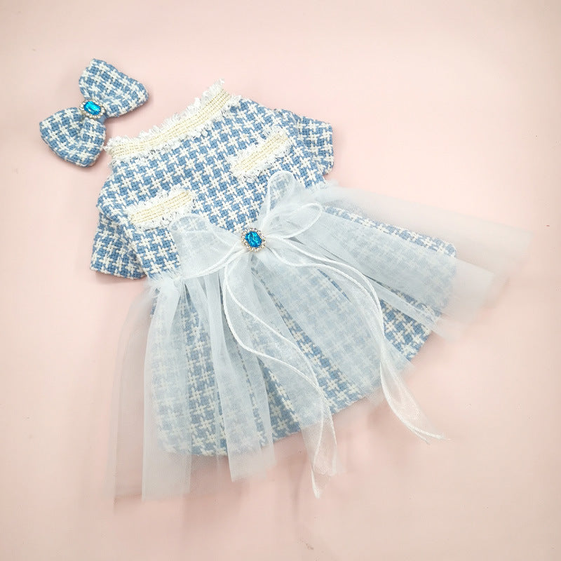 HKM-686227 Tulle Tutu Skirt for Dogs and Cats with Flower Headpiece - Polyester Cotton, Various Sizes Available