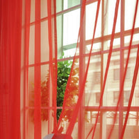 HKM-686483 Solid Tulle Sheer Curtains for Living Room and Bedroom - Translucent Polyester Blinds in Various Colors