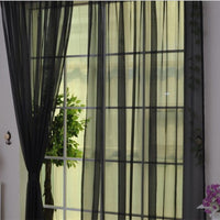 HKM-686483 Solid Tulle Sheer Curtains for Living Room and Bedroom - Translucent Polyester Blinds in Various Colors