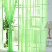 HKM-686483 Solid Tulle Sheer Curtains for Living Room and Bedroom - Translucent Polyester Blinds in Various Colors