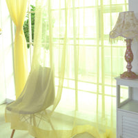 HKM-686483 Solid Tulle Sheer Curtains for Living Room and Bedroom - Translucent Polyester Blinds in Various Colors