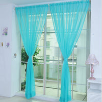 HKM-686483 Solid Tulle Sheer Curtains for Living Room and Bedroom - Translucent Polyester Blinds in Various Colors