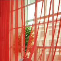 HKM-686483 Solid Tulle Sheer Curtains for Living Room and Bedroom - Translucent Polyester Blinds in Various Colors