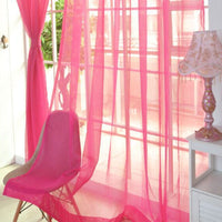 HKM-686483 Solid Tulle Sheer Curtains for Living Room and Bedroom - Translucent Polyester Blinds in Various Colors