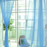 HKM-686483 Solid Tulle Sheer Curtains for Living Room and Bedroom - Translucent Polyester Blinds in Various Colors