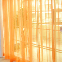 HKM-686483 Solid Tulle Sheer Curtains for Living Room and Bedroom - Translucent Polyester Blinds in Various Colors