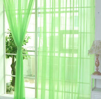 HKM-686483 Solid Tulle Sheer Curtains for Living Room and Bedroom - Translucent Polyester Blinds in Various Colors