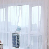 HKM-686483 Solid Tulle Sheer Curtains for Living Room and Bedroom - Translucent Polyester Blinds in Various Colors