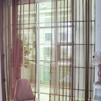 HKM-686483 Solid Tulle Sheer Curtains for Living Room and Bedroom - Translucent Polyester Blinds in Various Colors