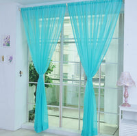 HKM-686483 Solid Tulle Sheer Curtains for Living Room and Bedroom - Translucent Polyester Blinds in Various Colors