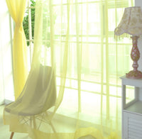 HKM-686483 Solid Tulle Sheer Curtains for Living Room and Bedroom - Translucent Polyester Blinds in Various Colors