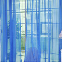 HKM-686483 Solid Tulle Sheer Curtains for Living Room and Bedroom - Translucent Polyester Blinds in Various Colors